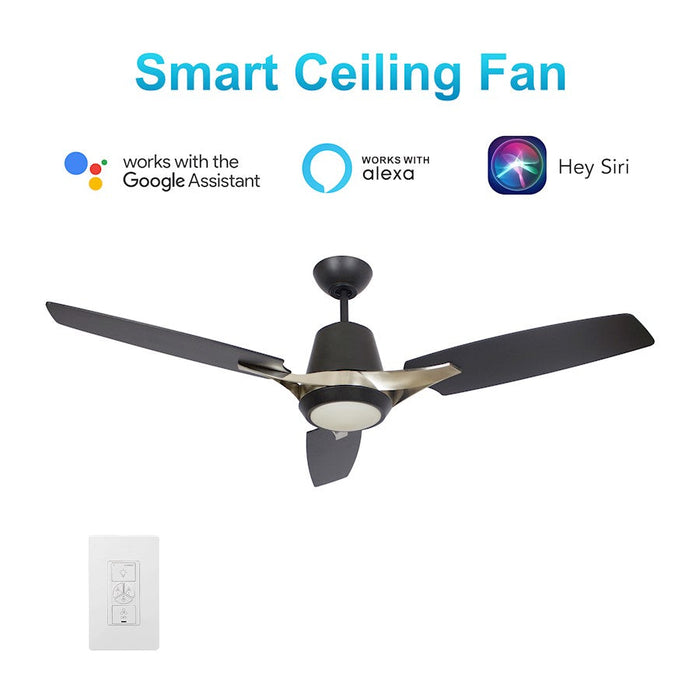 Carro Eunoia 52" Ceiling Fan/Wall Control, Black/Black - VWGS-523F-L12-B2-1