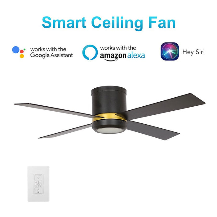 Carro Arlington 52" Ceiling Fan/Wall Control, Black/Black - VWGS-524G-L12-B2-1FM