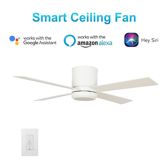 Carro Arlington 52" Ceiling Fan/Wall Control, White/White - VWGS-524G-L12-W1-1FM