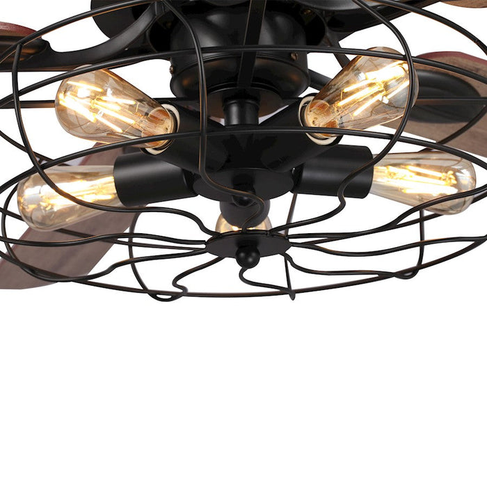 Carro Helston 52" Ceiling Fan/Wall Control, Black/Cocoa