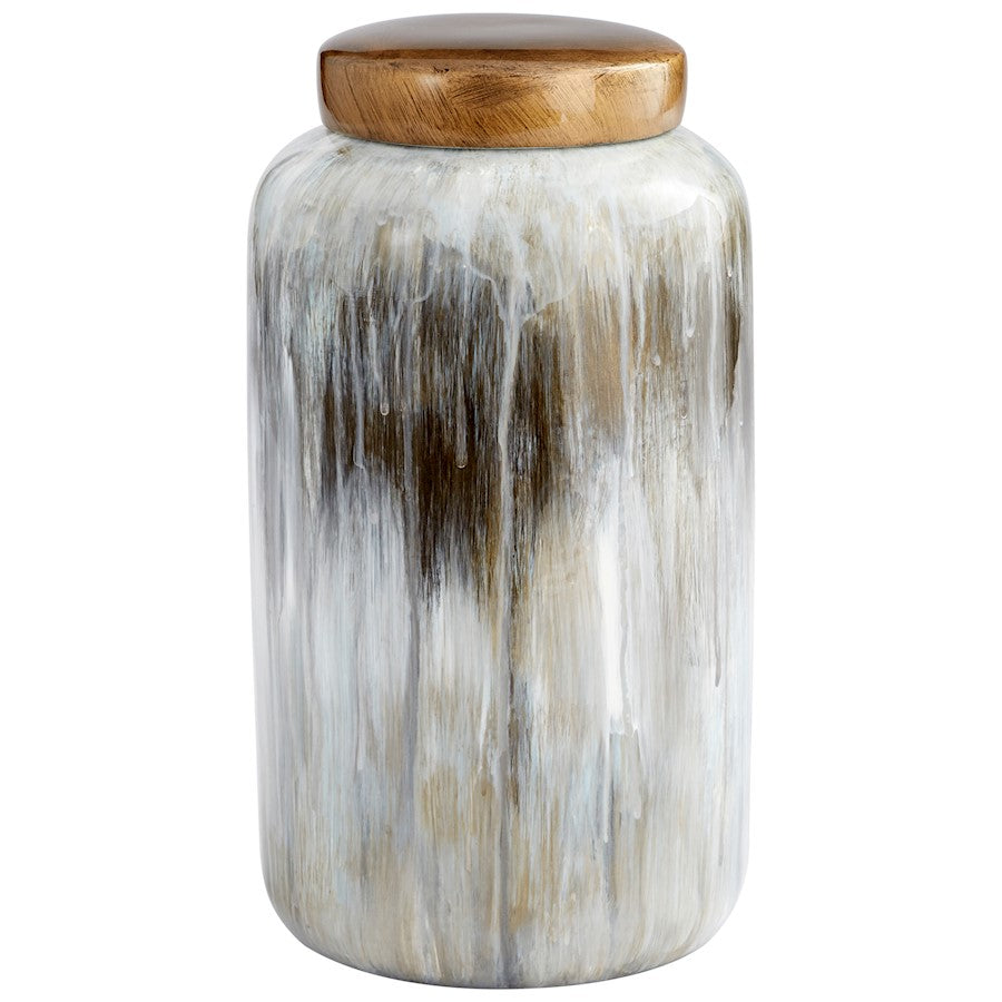 Cyan Design Spirit Drip 12" Container, Olive Glaze - 10424