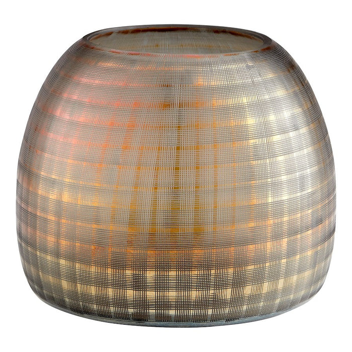 Cyan Design Gradient Grid 9" Vase, Combed Irridescent Gold - 10465