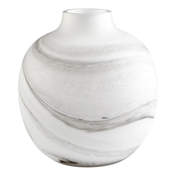 Cyan Design Moon Mist 11" Vase, White/Black Swirl - 10468