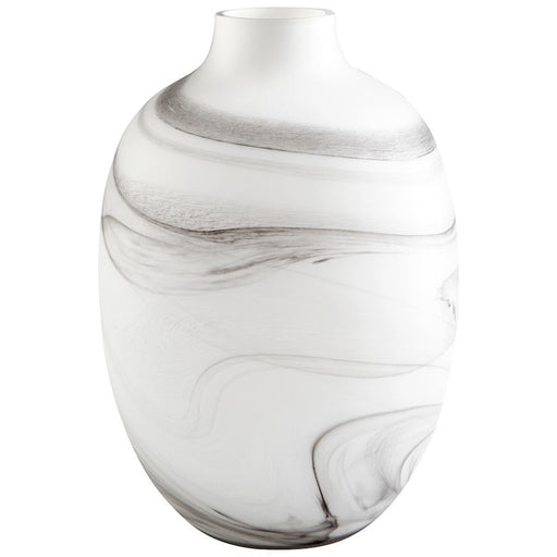 Cyan Design Moon Mist 15" Vase, White/Black Swirl - 10469