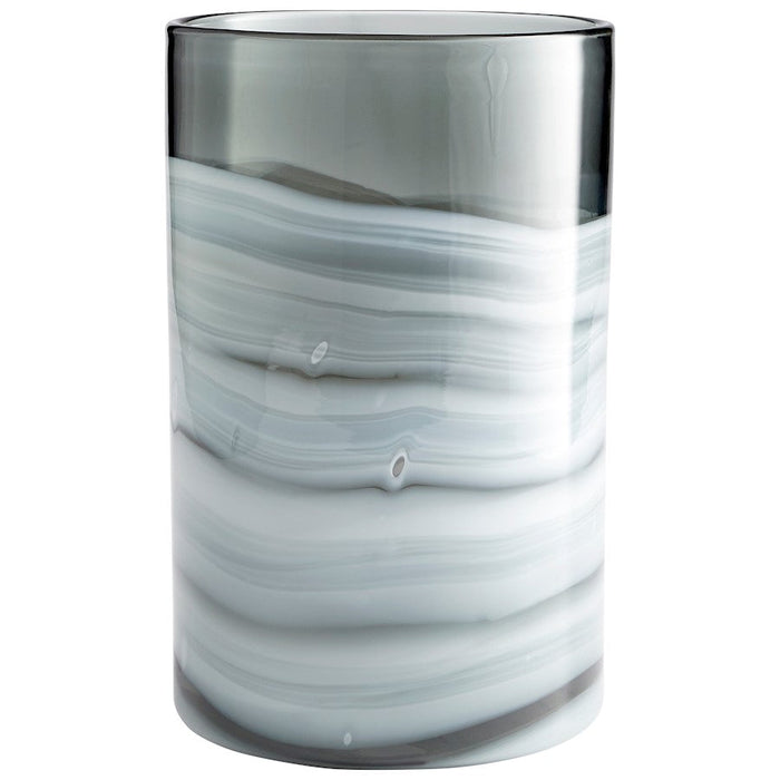 Cyan Design Torrent 13" Vase, White/Silver - 10472