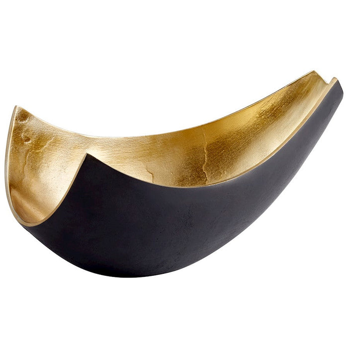 Cyan Design Boema 7" Tray, Matt Black/Gold - 10621