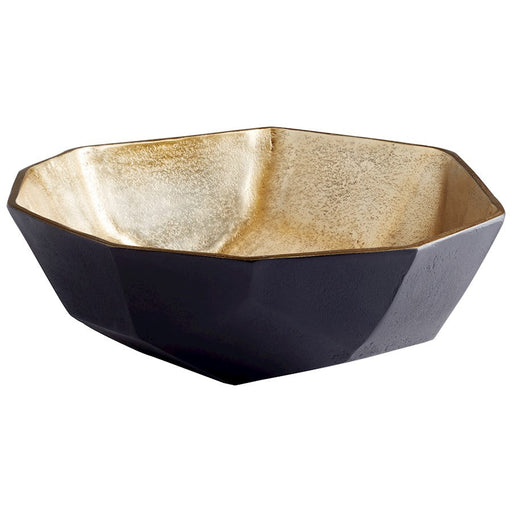 Cyan Design Radia 12" Bowl, Matt Black/Gold - 10622