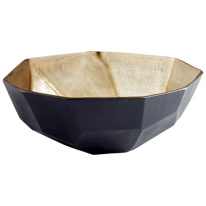 Cyan Design Radia 15" Bowl, Matt Black/Gold - 10623