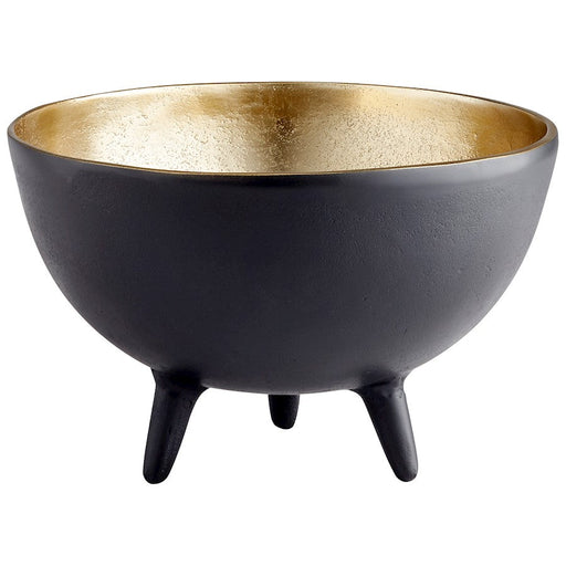 Cyan Design Inca 11" Bowl, Matt Black/Gold - 10636