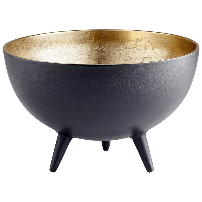 Cyan Design Inca 14" Bowl, Matt Black/Gold - 10637