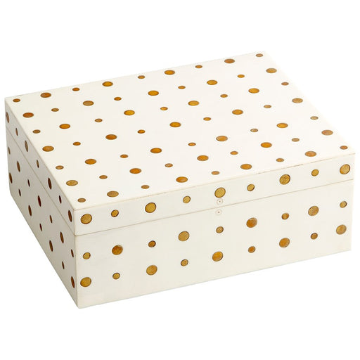 Cyan Design Dot Crown 8" Container, White/Brass - 10659