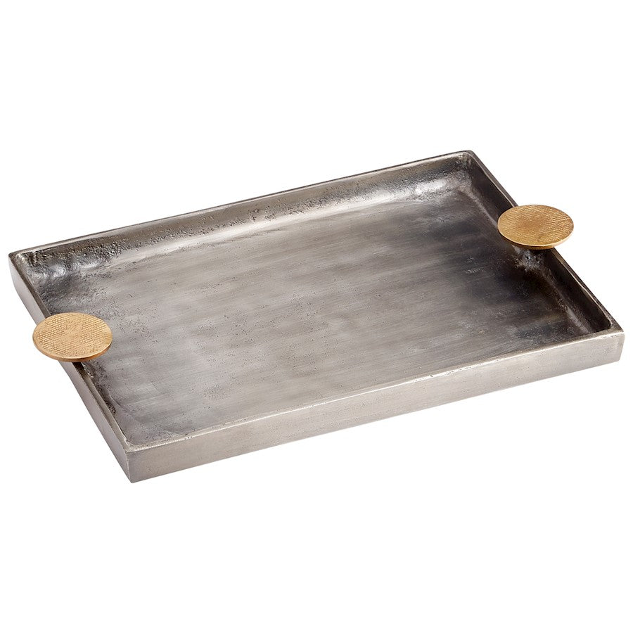 Cyan Design Obscura 10" Tray, Silver/Gold - 10736