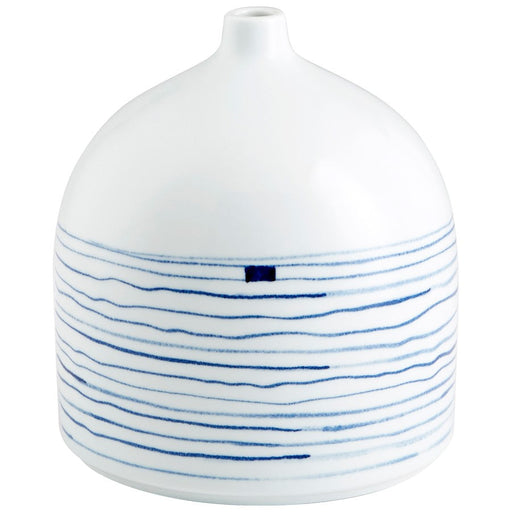 Cyan Design Whirlpool 11" Vase, Blue/White - 10802