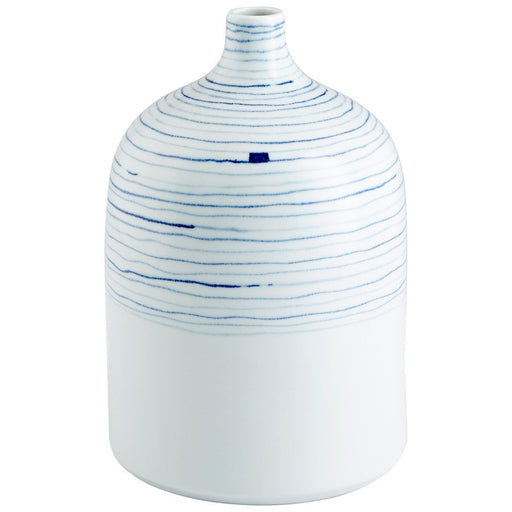 Cyan Design Whirlpool 14" Vase, Blue/White - 10803
