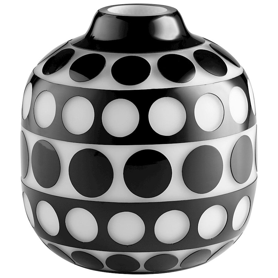 Cyan Design Small Petroglyph Vase, Black/White - 11087