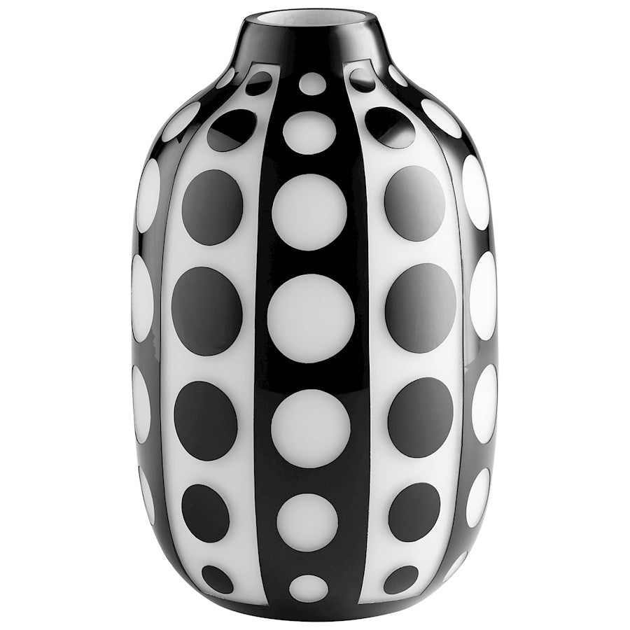 Cyan Design Medium Petroglyph Vase, Black/White - 11088