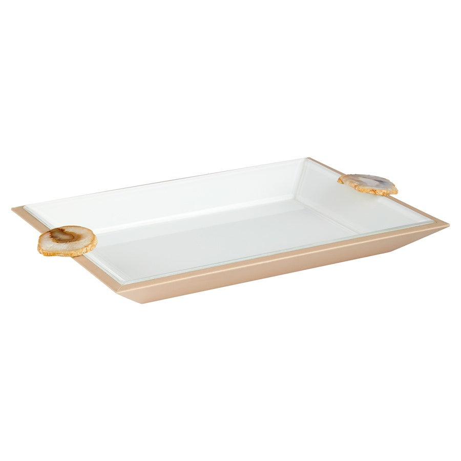 Cyan Design Light Crystal Tray, White/Gold - 11160