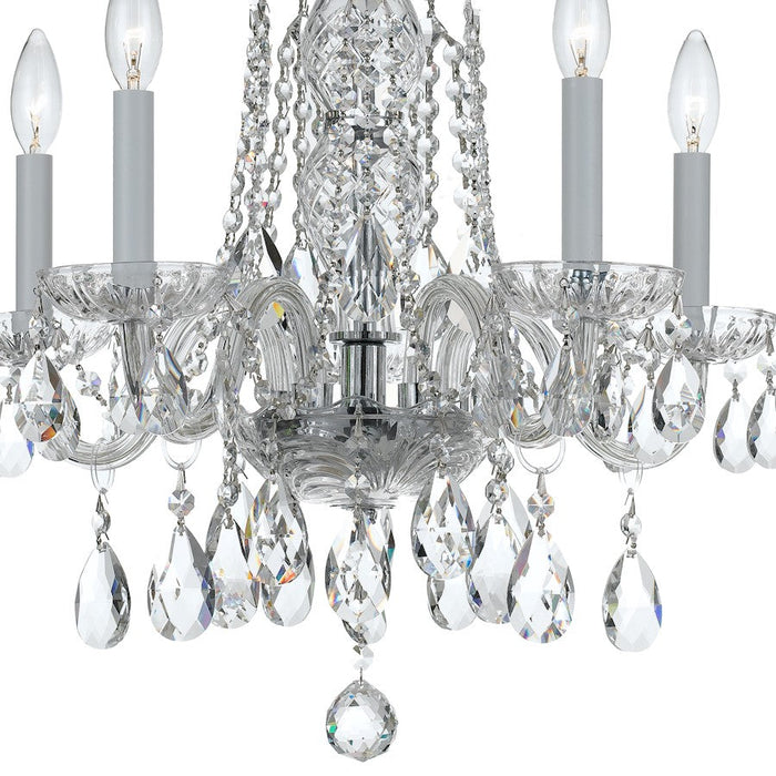 Crystorama Traditional Crystal 5 Light Mini Chandelier, Chrome