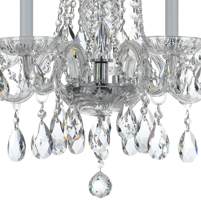 Crystorama Traditional Crystal 5 Light Mini Chandelier, Chrome