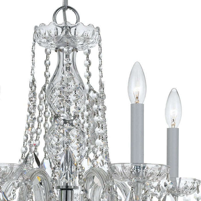 Crystorama Traditional Crystal 5 Light Mini Chandelier, Chrome