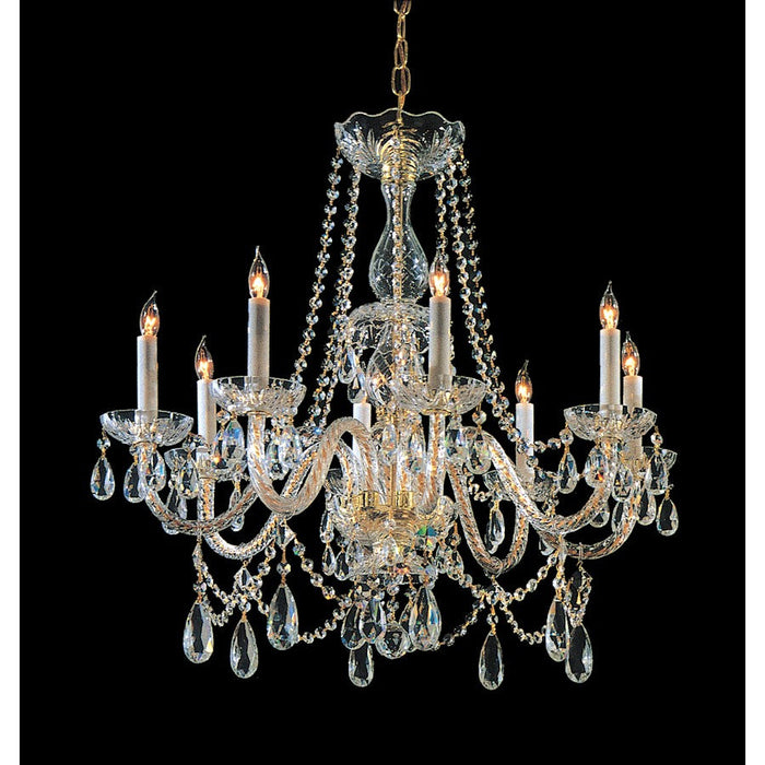 Crystorama Traditional Crystal 8 Light Chandelier, Brass - 1128-PB-CL-MWP