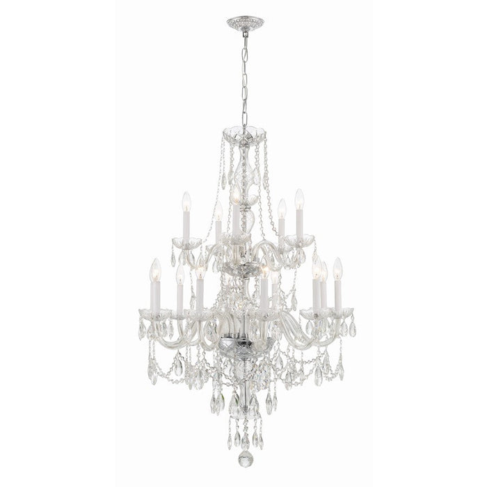 Crystorama Traditional Crystal 15 Light Chandelier, Chrome - 1155-CH-CL-MWP