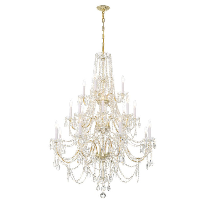 Crystorama Traditional Crystal 20 Light Chandelier, Brass - 1157-PB-CL-MWP