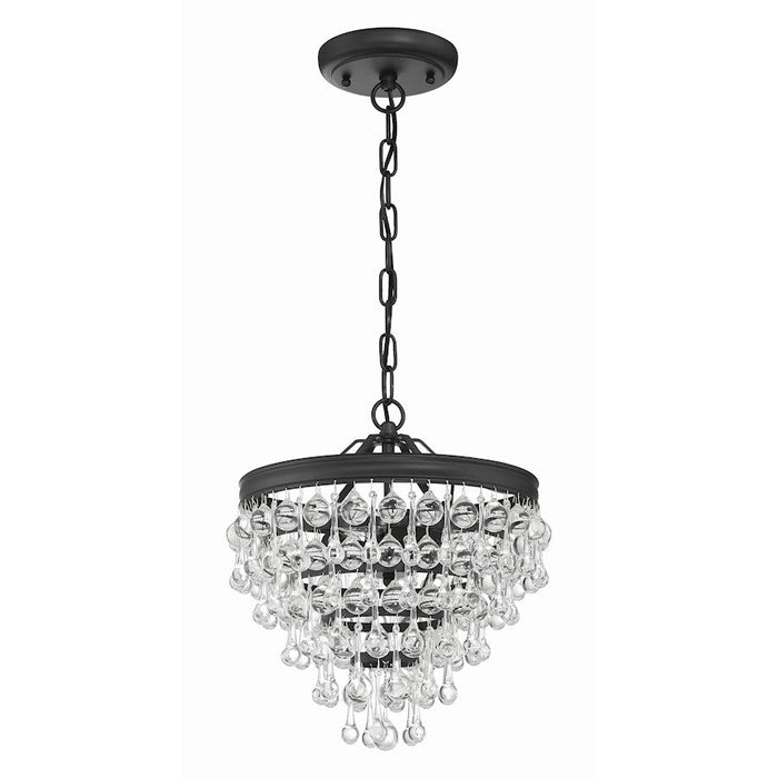 Crystorama Calypso Mini Chandelier, Matte Black