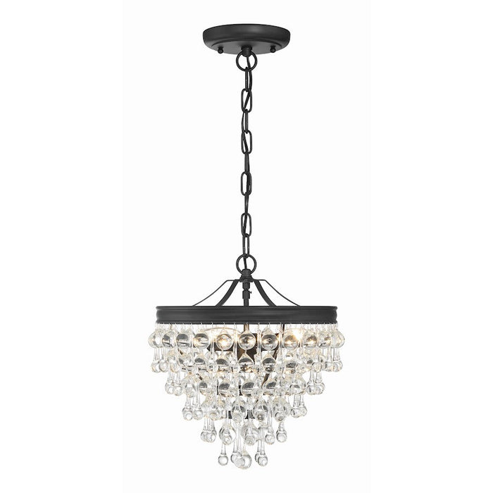 Crystorama Calypso Mini Chandelier, Matte Black