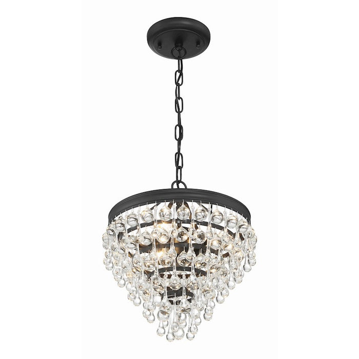 Crystorama Calypso Mini Chandelier, Matte Black