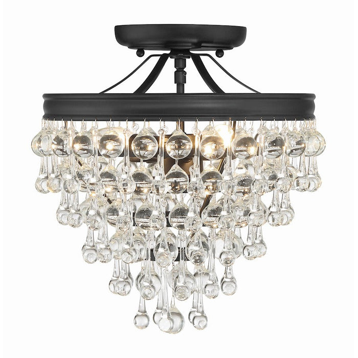 Crystorama Calypso Semi Flush Mount, Matte Black