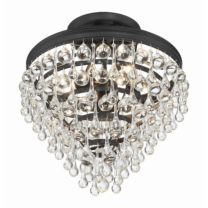 Crystorama Calypso Semi Flush Mount, Matte Black