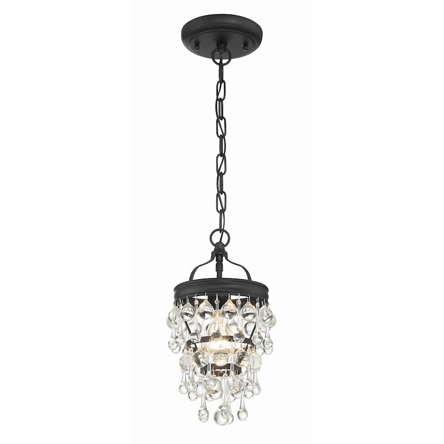 Crystorama Calypso 1 Light Mini Chandelier, Matte Black - 131-MK