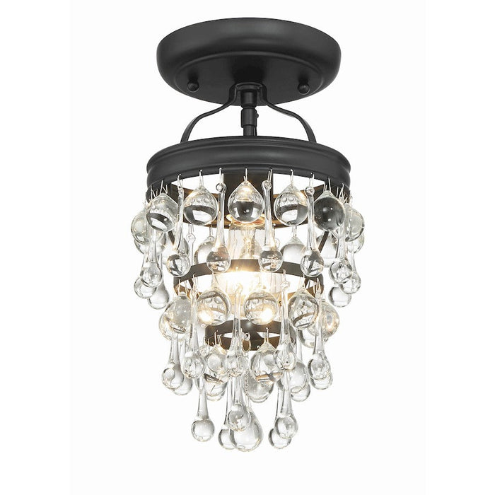 Crystorama Calypso 1 Light Semi Flush Mount, Matte Black - 131-MK-CEILING