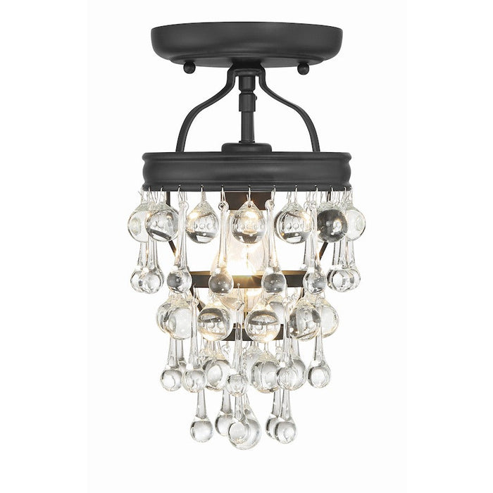 Crystorama Calypso Semi Flush Mount, Matte Black