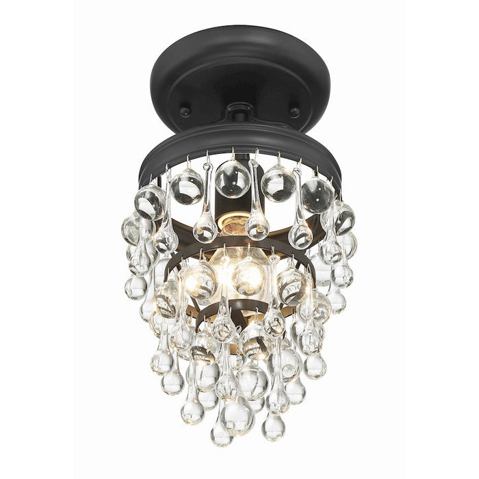 Crystorama Calypso Semi Flush Mount, Matte Black