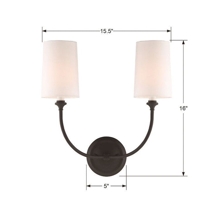 Crystorama Sylvan  Libby Langdon Sconce, Black Forged