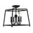 Crystorama Sylvan 4 Light Semi Flush Mount, Black Forged/Ivory