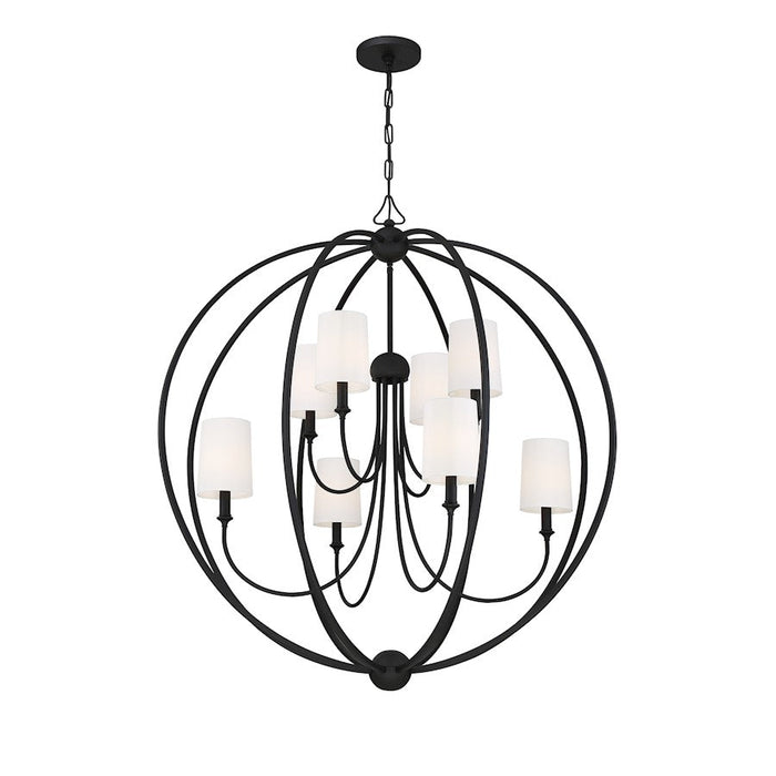 Crystorama Sylvan 8 Light Chandelier, Black Forged/Ivory