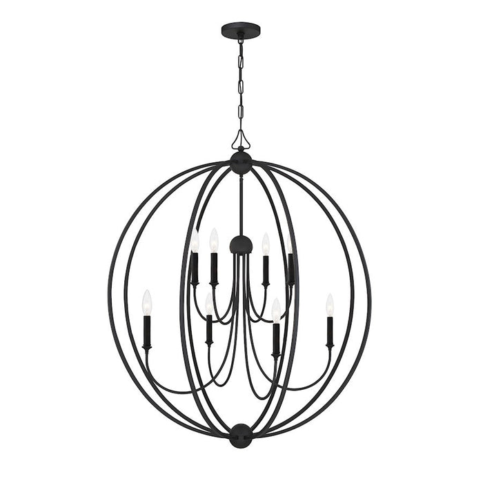 Crystorama Sylvan 8 Light Chandelier, Black Forged/Ivory