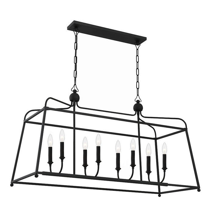 Crystorama Sylvan 8 Light Chandelier, Black Forged - 2249-BF-NOSHADE