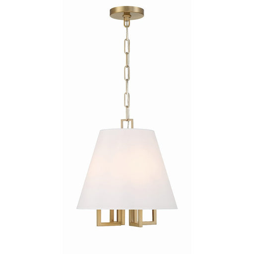 Crystorama Westwood 4 Light Mini Chandelier, Vibrant Gold/White - 2254-VG