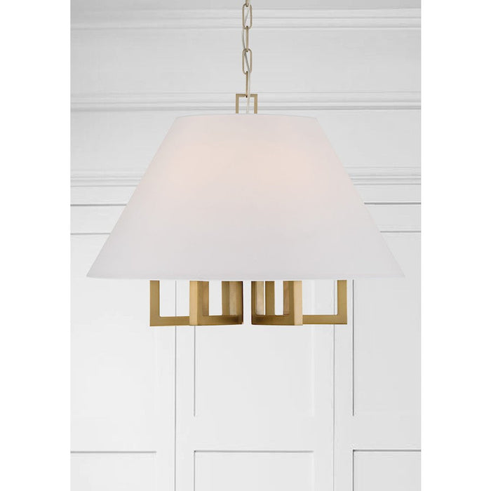 Crystorama Westwood 6 Light Chandelier, Vibrant Gold/White