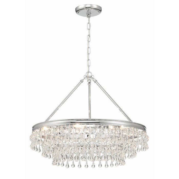 Crystorama Calypso 6 Light Chandelier, Polished Chrome - 237-CH