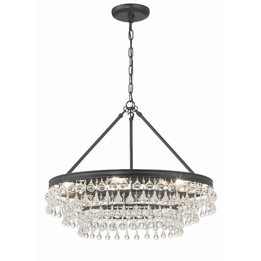 Crystorama Calypso 6 Light 25" Chandelier, Matte Black - 237-MK