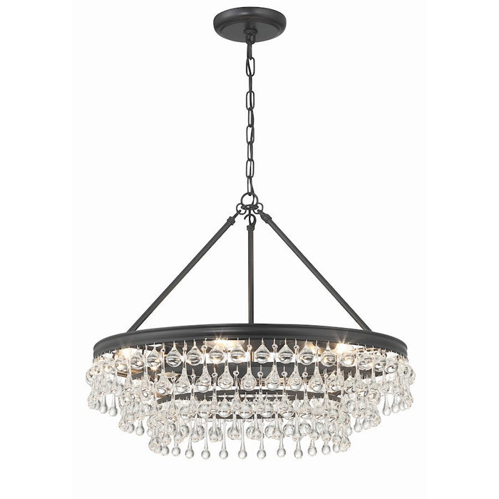 Crystorama Calypso 6 Light 25" Chandelier, Matte Black - 237-MK