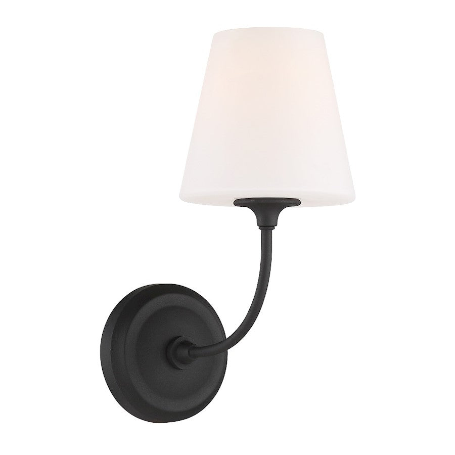 Crystorama Sylvan 1 Light Libby Langdon Wall Mount, Black Forged - 2441-OP-BF