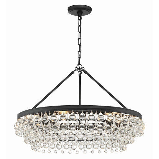 Crystorama Calypso 6 Light 30" Chandelier, Matte Black - 275-MK