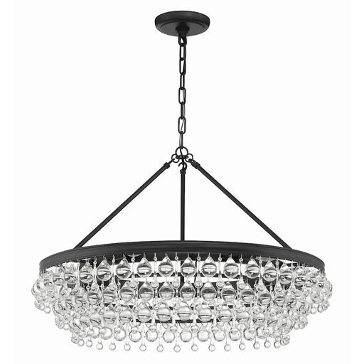 Crystorama Calypso 6 Light 30" Chandelier, Matte Black