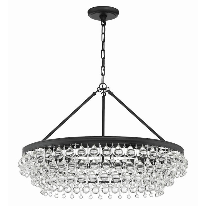 Crystorama Calypso 6 Light 30" Chandelier, Matte Black